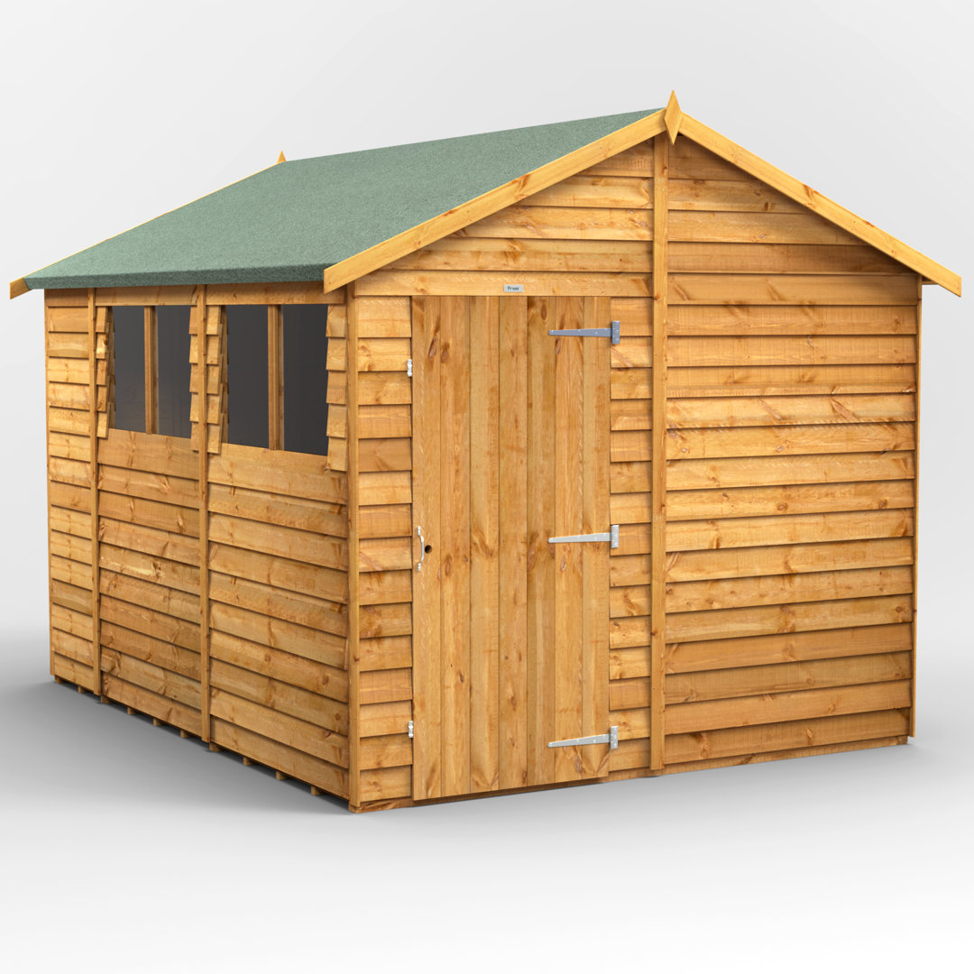 8.5 ft. W x 10.7 ft. D Solid Wood Overlap Steep Slope Garden Shed