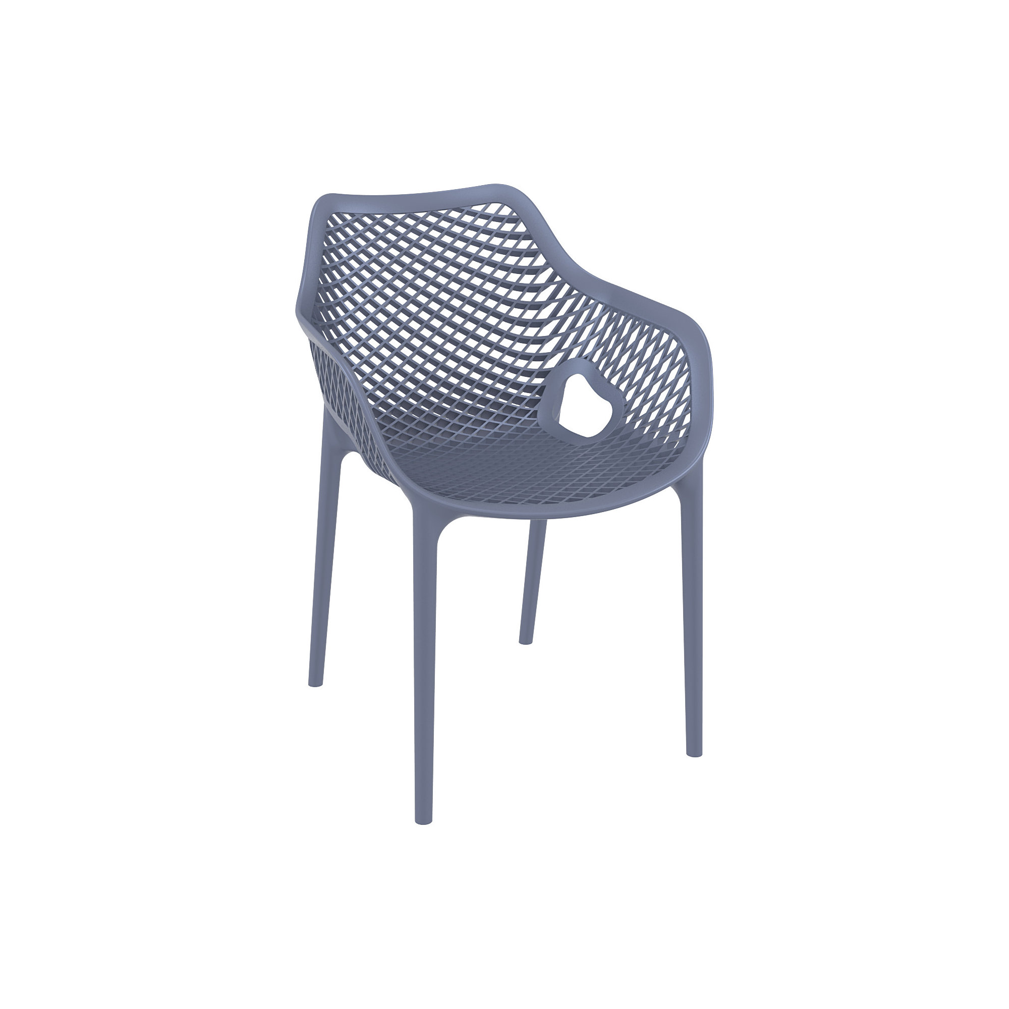 Farrah 2 Person Armchair Seating Set, Dark Gray