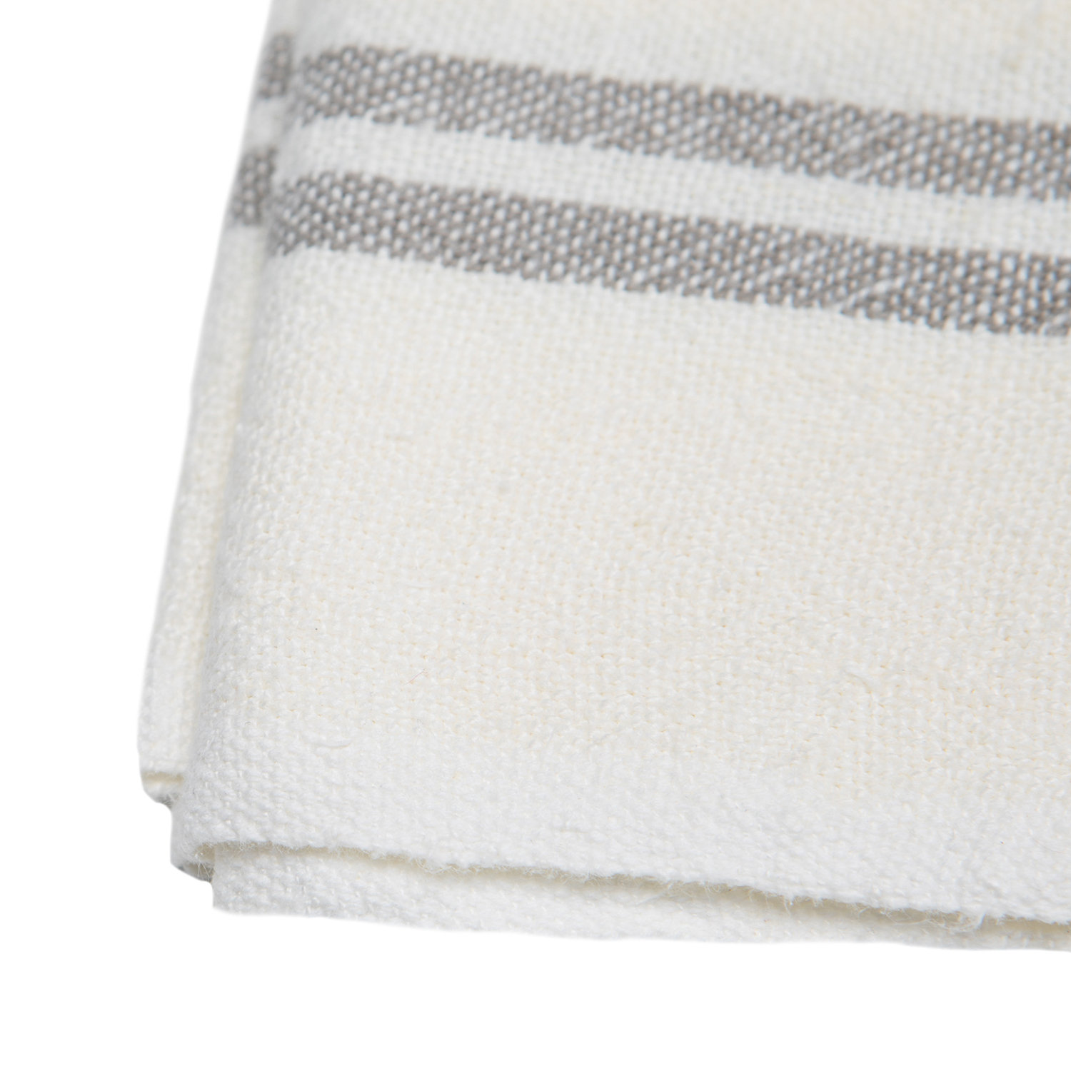 Brookline Stripe Tea Towel Kitchen Towel, Ivory/Grey