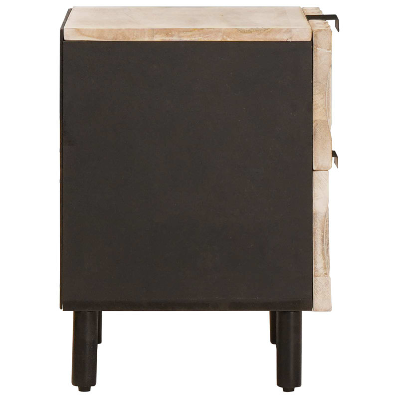 40cm W Solid Wood Bedside Table, White