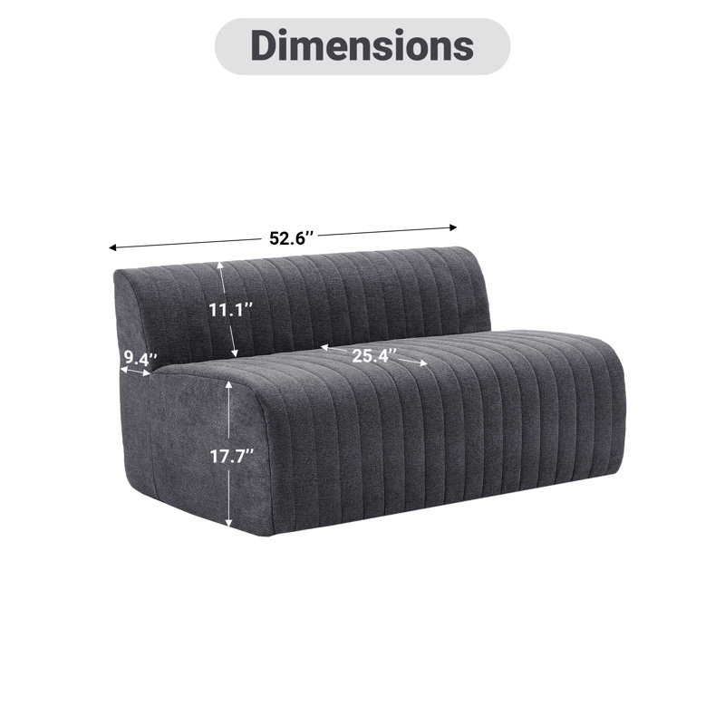 Canapé 52,4 po, Gris