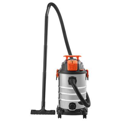 Aspirateur d'atelier, aspirateur de 8 gallons pour nettoyage à sec, 6 HP de pointe avec autonettoyant à un bouton, double filtre, puissance d'entrée de 900 W, tuyau de 1,25 po x 7 pi, cordon de 9,8 pi, réservoir en métal pour chantier, atelier, garage, maison