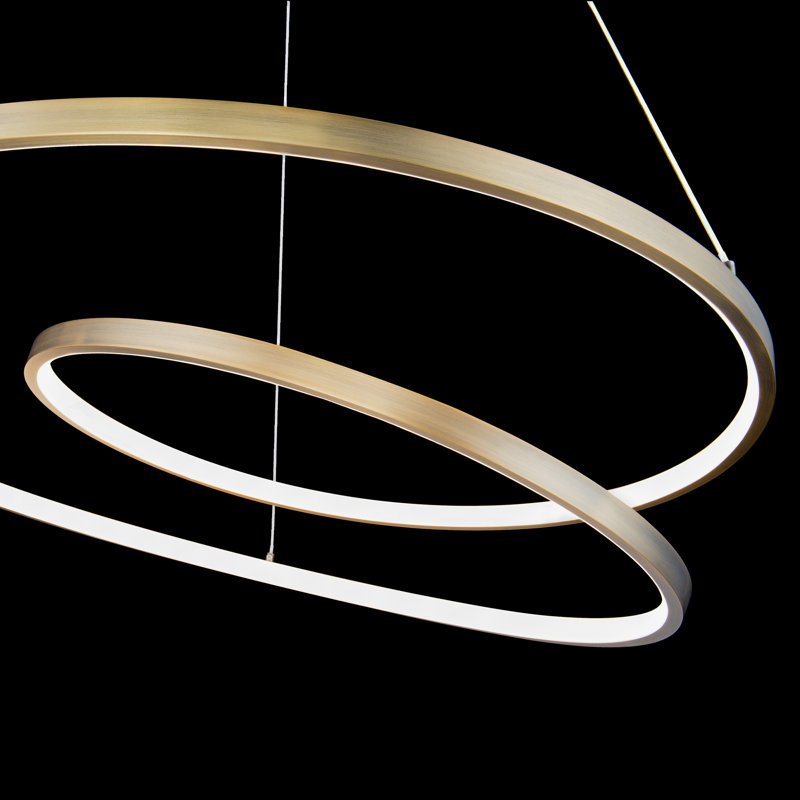 Marques 1 - Light LED Unique/Statement Pendant, Aged Brass