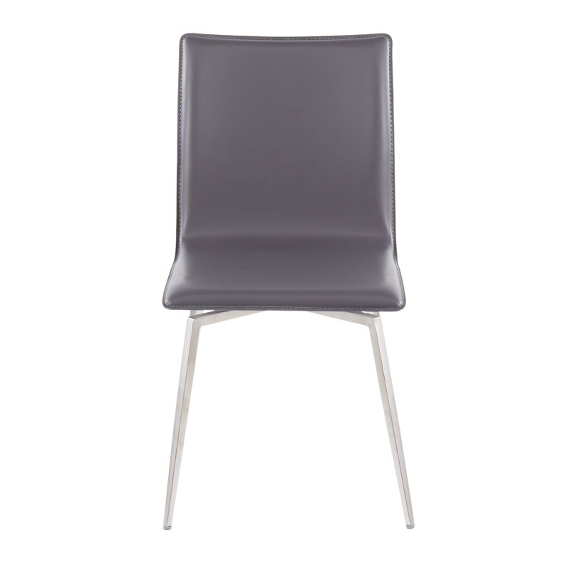 Chaise d'appoint en similicuir Sayema en noir, Gris