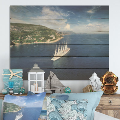 Croisière avec voiles en croatie - Art mural en bois sur bois de pin naturel