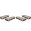 Méridienne de patio réglable en bois pour 4 personnes pour le jardin de la piscine, fer naturel et corde grise-1915338607