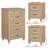 Ensemble de commode et table de chevet 3 pièces 3 pièces, chêne