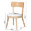 Chaises de salle à manger rembourrées modernes en A de 2, de couleur beige et naturelle, fabriquées en tissu de bois d'hévéa, confortables pour les repas prolongés, 2 chaises à solution compacte, tissu, confort rembourré épais,