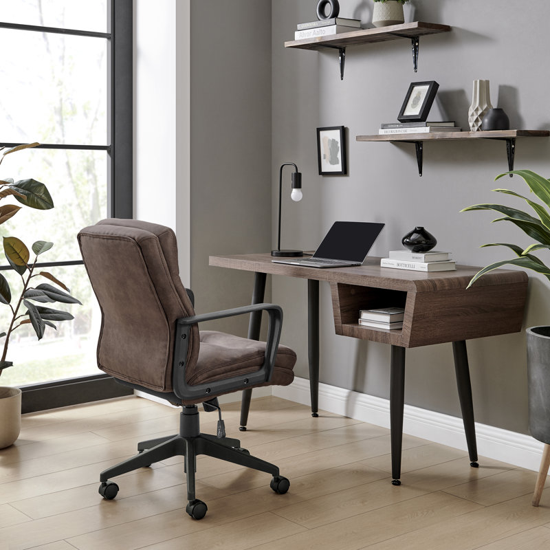 Rosso Office Chair Black Leg, Brown