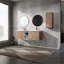 Meuble-lavabo mural 60 po avec lavabo et armoire latérale 60 po