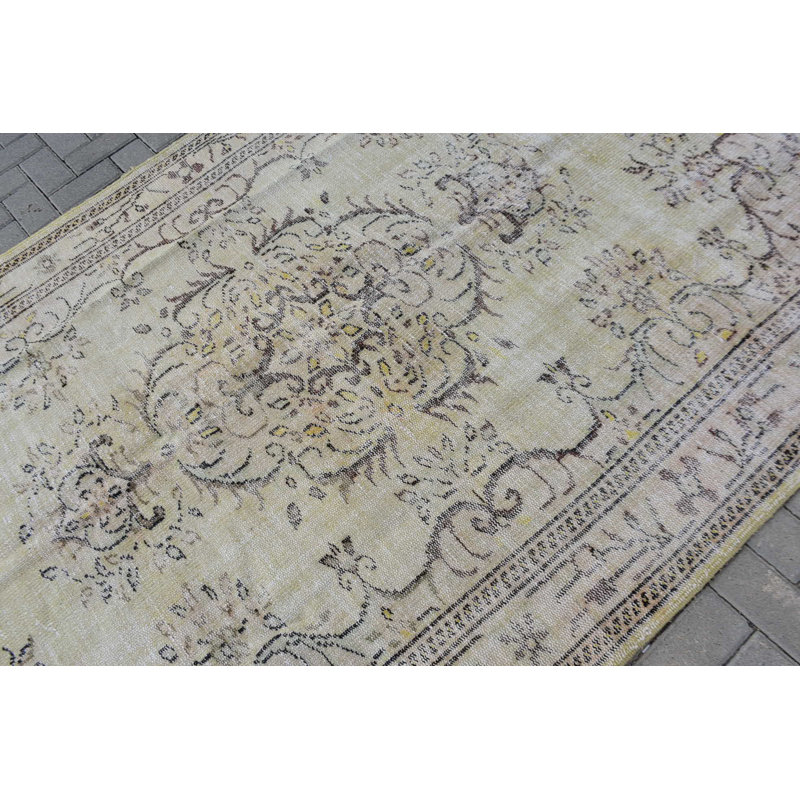 Tapis turc, tapis tissé à plat beige, tapis rétro, tapis Anatolian, tapis de chambre
