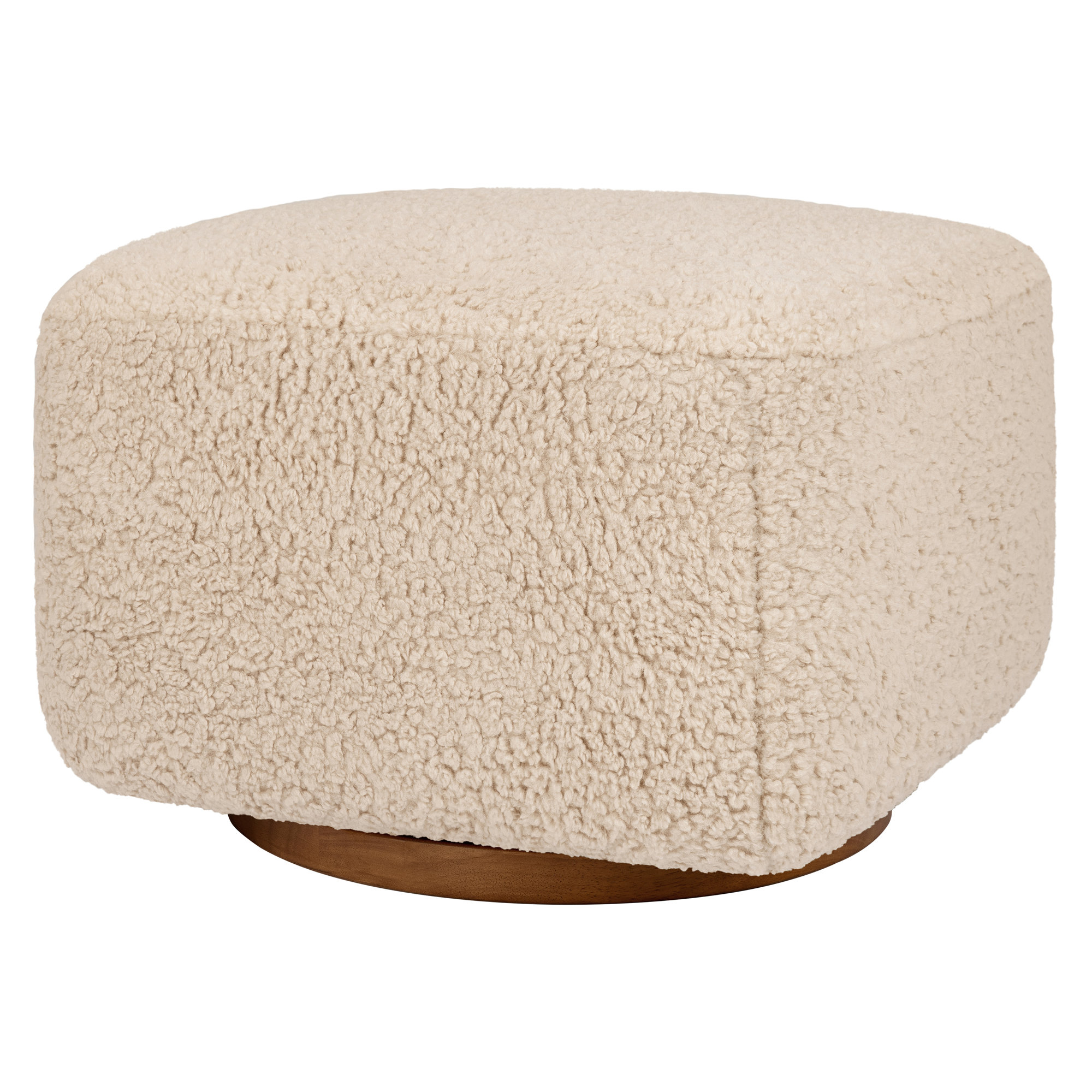 Kiwi Gliding Ottoman, Beige Teddy Loop, Brown
