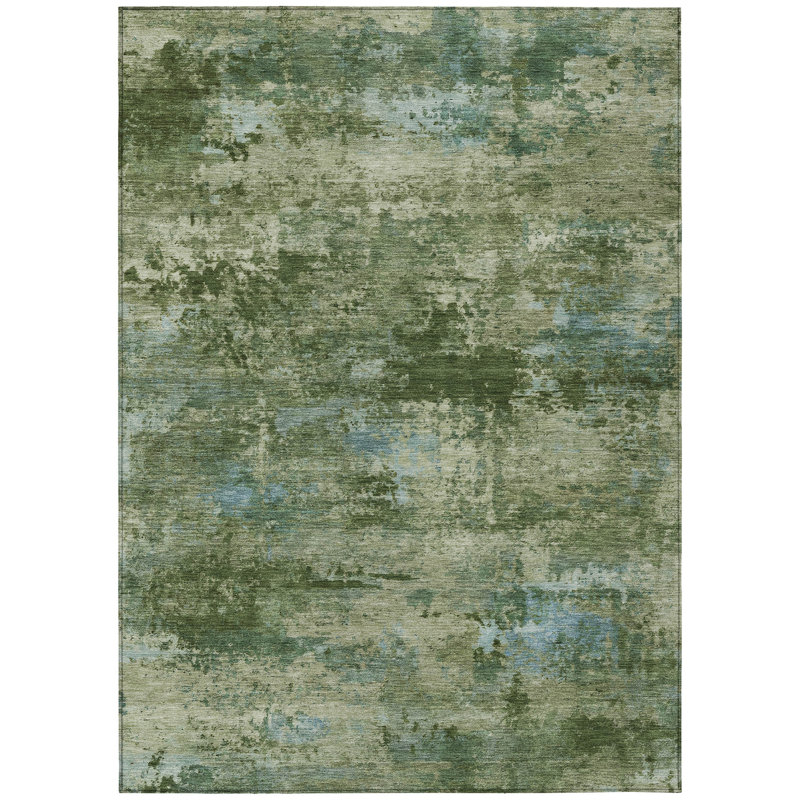 Machine Washable Indoor/Outdoor Kerwin ACN2370 Abstract Rug, Rectangle 10' x 14'