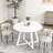 3 Dining - Round Table And 2 Boucle Chairs Luxury Materials With Curved Design
