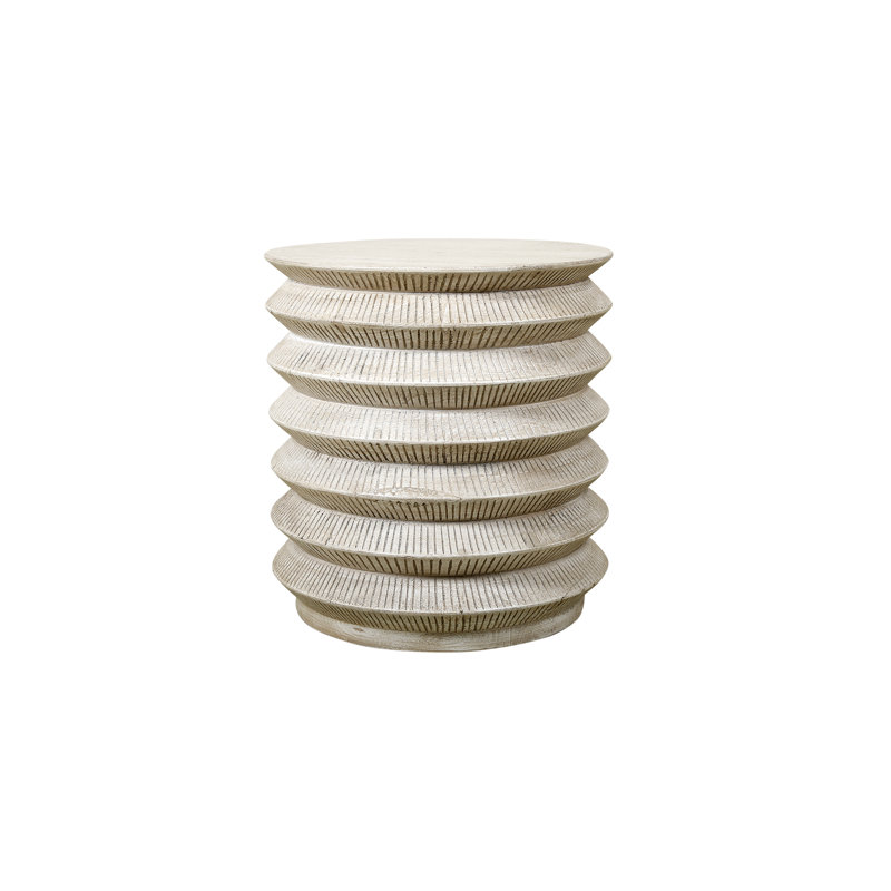 Table de bout Honeter, Blanc au jet de sable