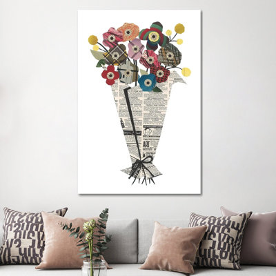 Bouquet by Paper Cutz - Wrapped Canvas Print