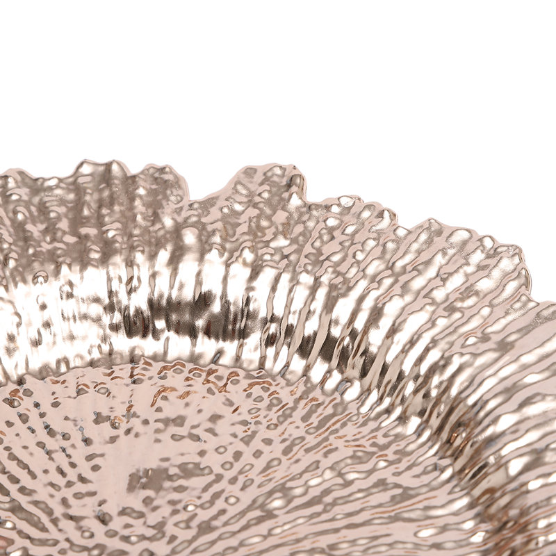 Ensemble de 24 assiettes décoratives en plastique 12,6 po pour assiettes décoratives multicolores, Or rose