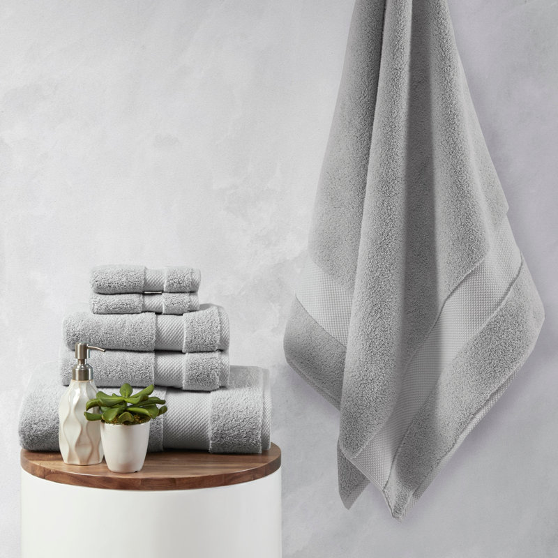 Cotton 6 Piece Towel Set, Gray