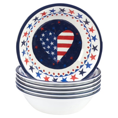 Stars & Stripes  Set/6 All Purpose Bowl 7.5" X 2"