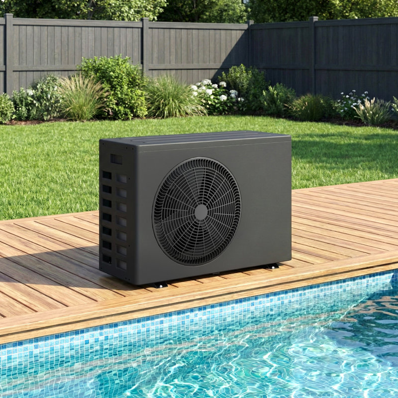 35,000 Btu Pool Heat Pump With Remote App Control, High-efficiency Pool Heater For Above Ground & Inground Pools, Up To 15,900 Gallons, 220-240v
