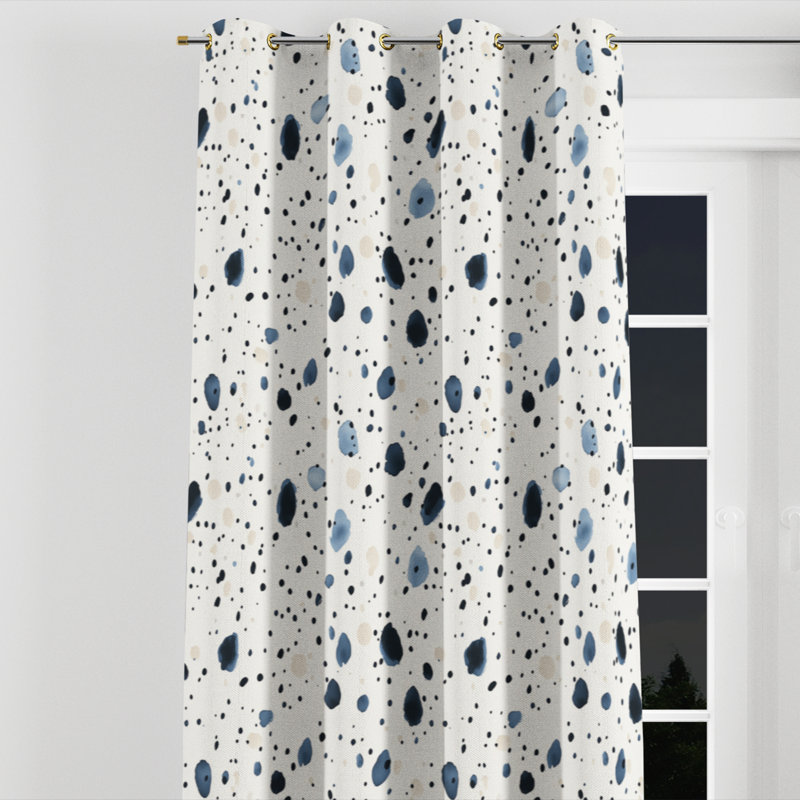 Rideaux obscurcissants Modern Room - Rideau à œillets abstrait Azzole - 1 panneau, L 52 po x L 84 po, Œillets dorés