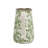 Ceramic White Pitcher Vase With Green Floral Pattern