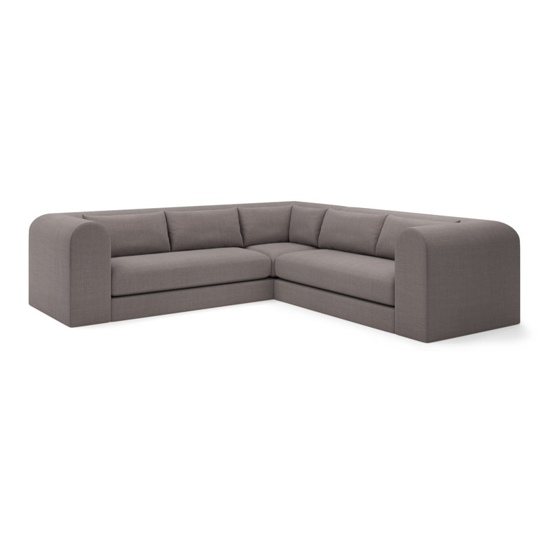 Baldwin L Sectional, Nevis Graphite Polyester Blend