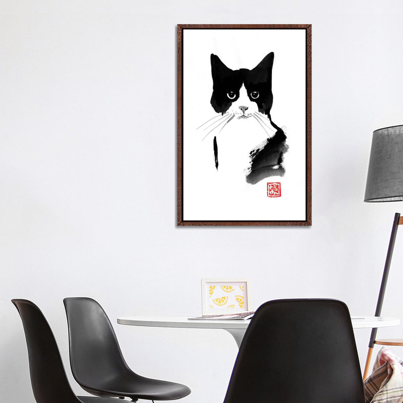 Stray Cat by Péchane - Print on Canvas, Classic Brown Wood Framed, 101.6 cm H x 66.04 cm W