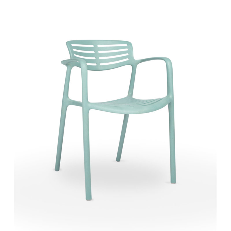 Chaise de patio empilable Toledo Aire Eco, Bleu ciel
