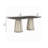 Kyna Dining Table, Gray, 82 Inch Black Sintered Stone Rectangular Top