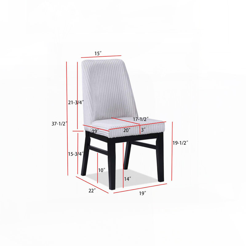Chaise de salle à manger rembourrée 2 pièces, Blanc