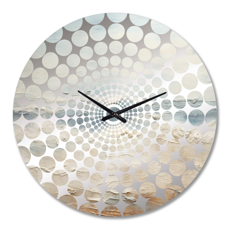 Horloge murale moderne bord de mer beige et gris, Très grand