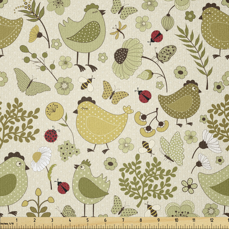 Crowns Chicken Ladybug and Bees Multi-Purpose Fabric