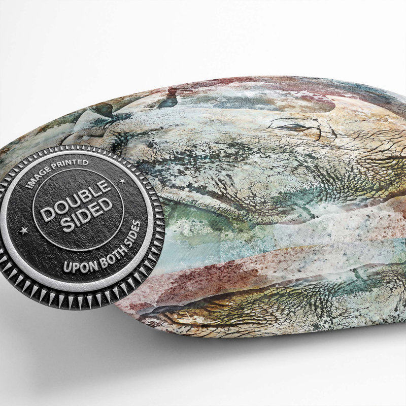 Double Wild Rhino Cushion with Filling, 55cm H x 55cm W x 20cm D
