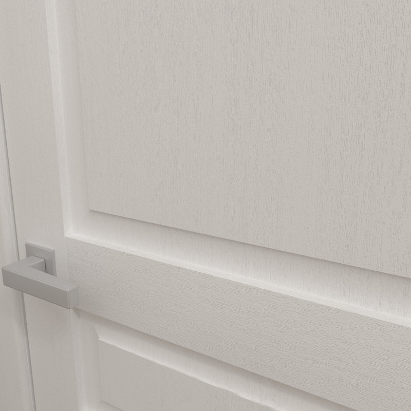Porte de grange double moderne | Ego 5012 | Ensemble de rail argenté | Portes intérieures solides, Chêne blanc peint