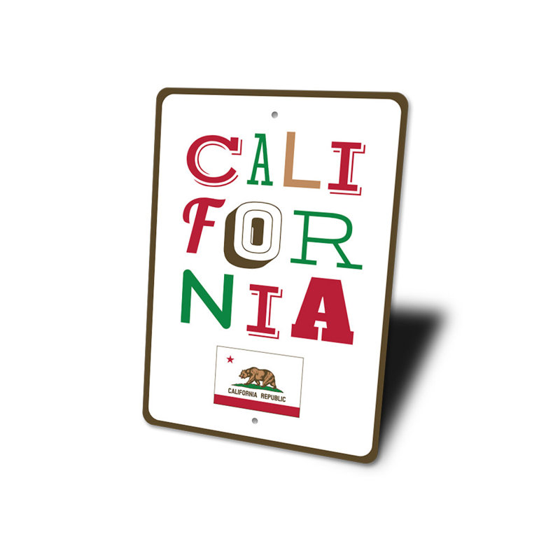 Panneau californien en aluminium, H 14 po x l 10 po x P 0,04 po