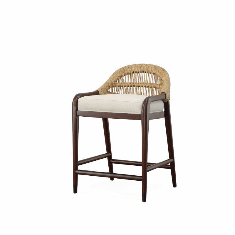 Caribe Upholstered Stool with Solid Wood Frame, Counter Stool (24.5" Seat Height)