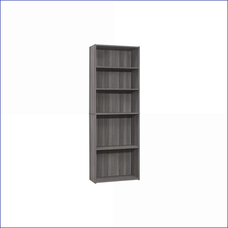Bibliothèque à 6 niveaux H 72 po transitionnel gris ardoise stratifiée | Gris ardoise | Panneau de particules