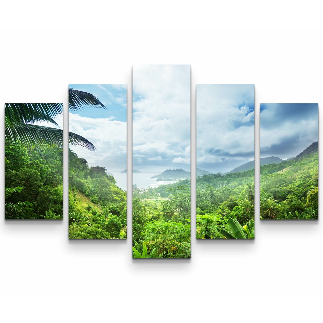 5-tlg. Leinwandbilder-Set Regenwald der Seychellen