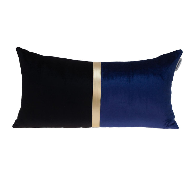 Myra Reversible Throw Pillow, Black/Blue