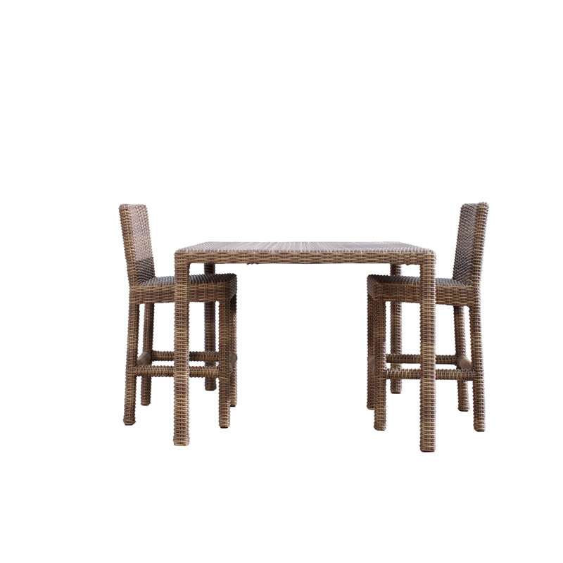 Emerald II Outdoor Bar Stool, Counter Stool (26" Seat Height), Canvas Henna Sunbrella®, Dark Brown