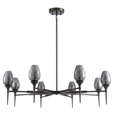 Michah 53.5" 8 - Light Tulip-shaped Modern Dimmable Chandelier with Glass Shade