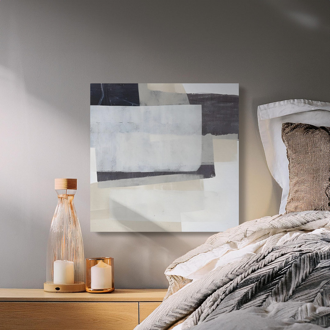 Neutral Abstract Layered Canvas Wall Art, Modern Minimalist Home Decor Print, Japandi Aesthetic Contemporary Art Gift