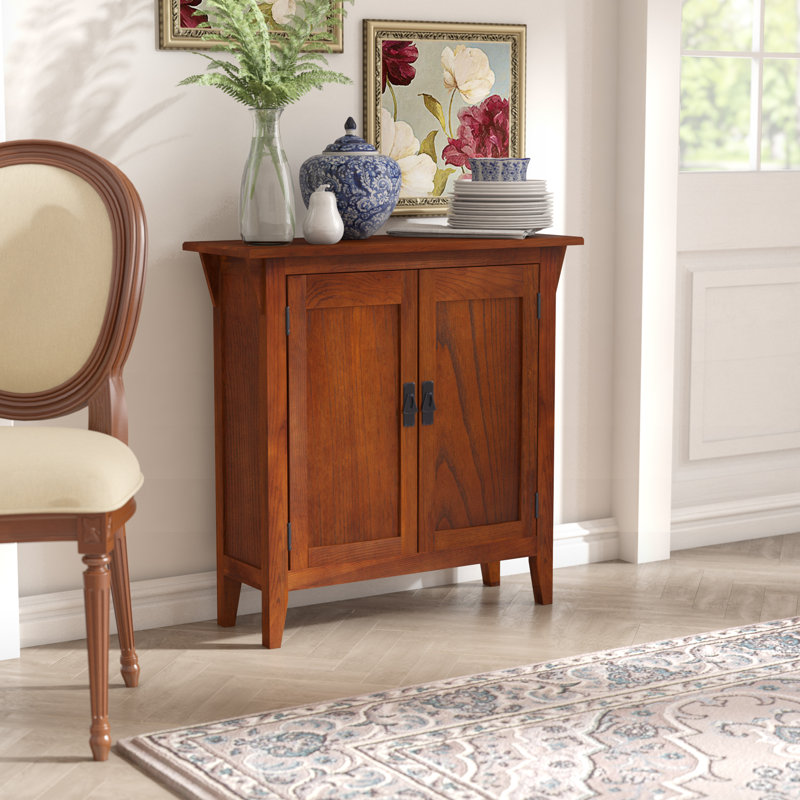 Wilfredo Mission-Style Manufactured Wood Accent Cabinet, Russet/Blackened