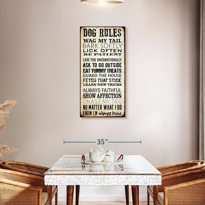 Dog Rules, 42" H x 21" W