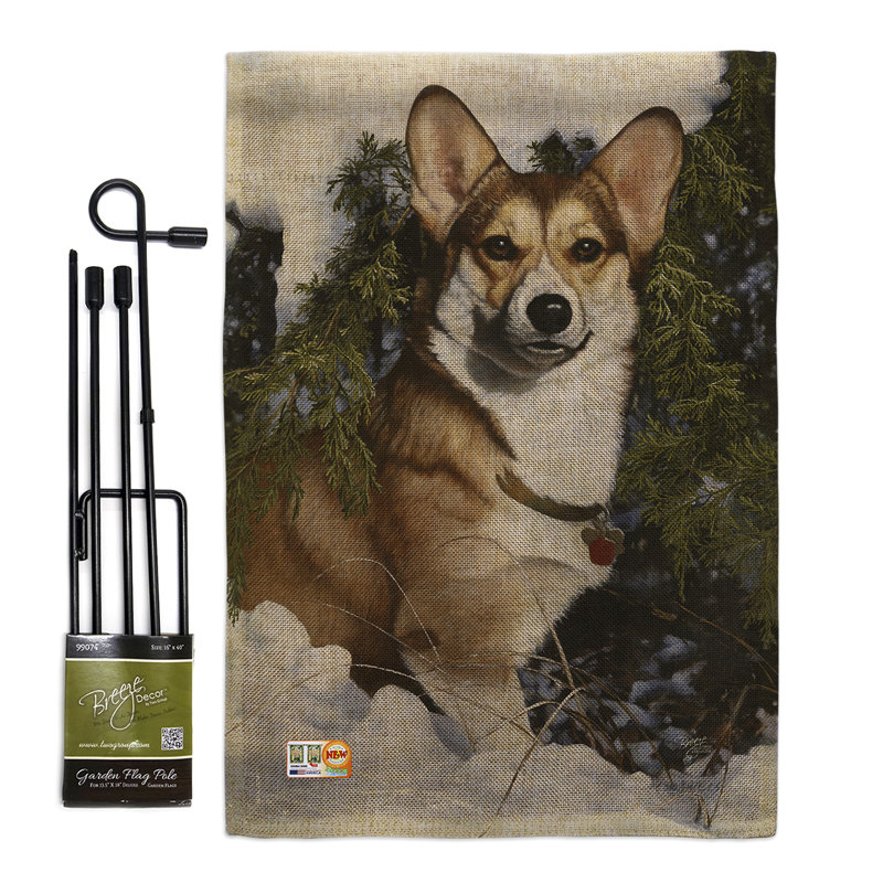Drapeau de jardin en polyester 19 x 13 po Doveridge Corgi