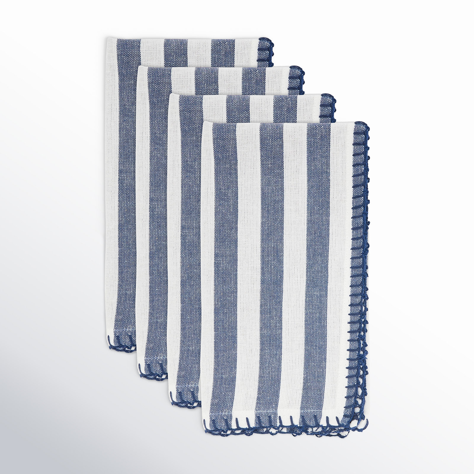 Oxford Reversible Cotton Napkin, Blue