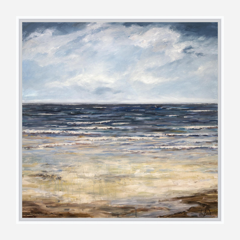 Emerald Sea - Artist Enhanced Canvas Print, Brown Framed Canvas, 40" H x 40" W x 1.75" D