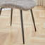 50cm Linen Fabric Upholstered Dining Chair, Vertical Stitched Kitchen Chair with Black Metal Legs-1629441734