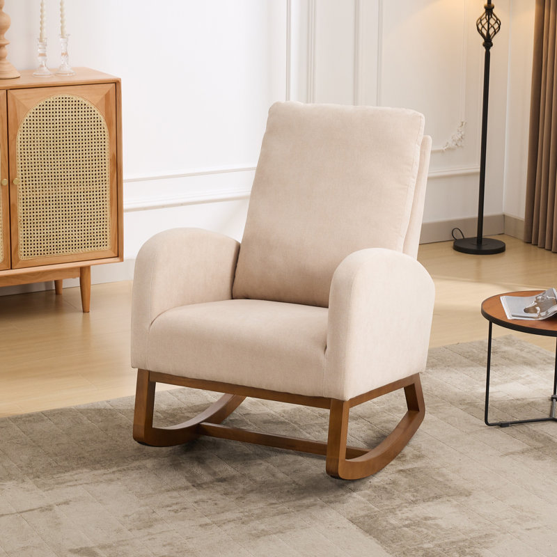 Chaise berçante Vennie, Polyester beige